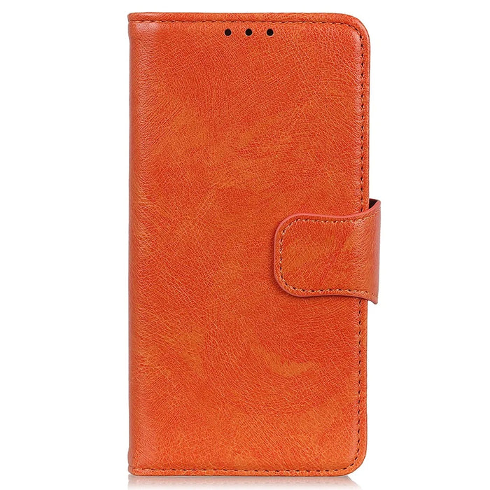 For OnePlus Nord CE3 5G Split Leather Wallet Case Nappa Texture Phone Cover with Stand Function - Orange - 6