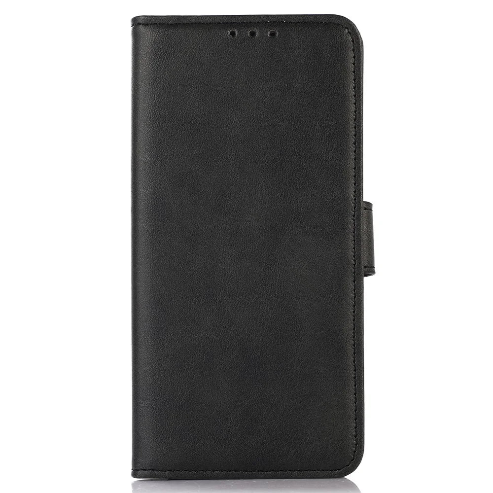 For OnePlus Nord CE3 5G Phone Wallet Case Phone Stand Cowhide Texture PU Leather Cover - Black - 6