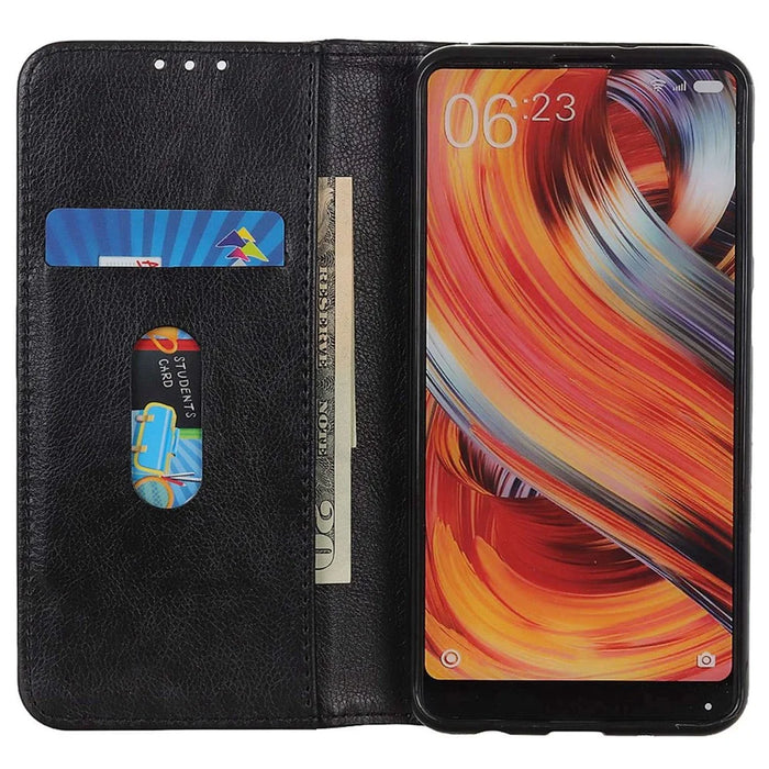 For OnePlus Nord CE3 5G Wallet Case Split Leather Stand Litchi Texture Shockproof Phone Cover - Black - 2