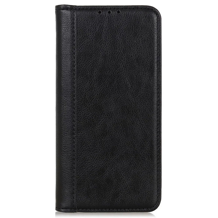 For OnePlus Nord CE3 5G Wallet Case Split Leather Stand Litchi Texture Shockproof Phone Cover - Black - 6