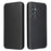 Carbon Fiber Texture Shell for Samsung Galaxy S23 FE , Card Holder Case Phone Leather Stand Cover - Black - 1