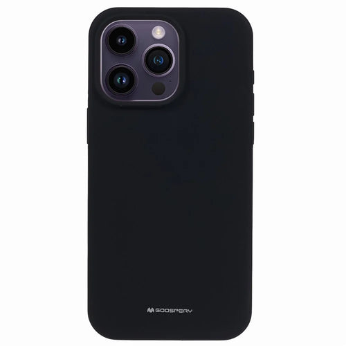 MERCURY GOOSPERY For iPhone 15 Pro Max Liquid Silicone Phone Case Soft Anti-Scratch Lining Phone Cover - Black - 1
