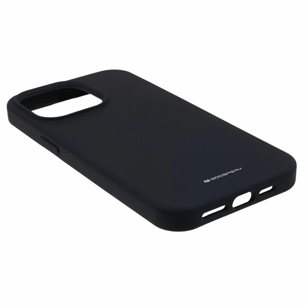 MERCURY GOOSPERY For iPhone 15 Pro Max Liquid Silicone Phone Case Soft Anti-Scratch Lining Phone Cover - Black - 5