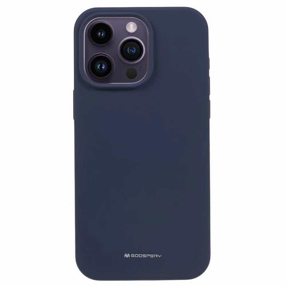 MERCURY GOOSPERY For iPhone 15 Pro Phone Case Soft Touch Liquid Silicone Back Cover - Dark Blue - 1