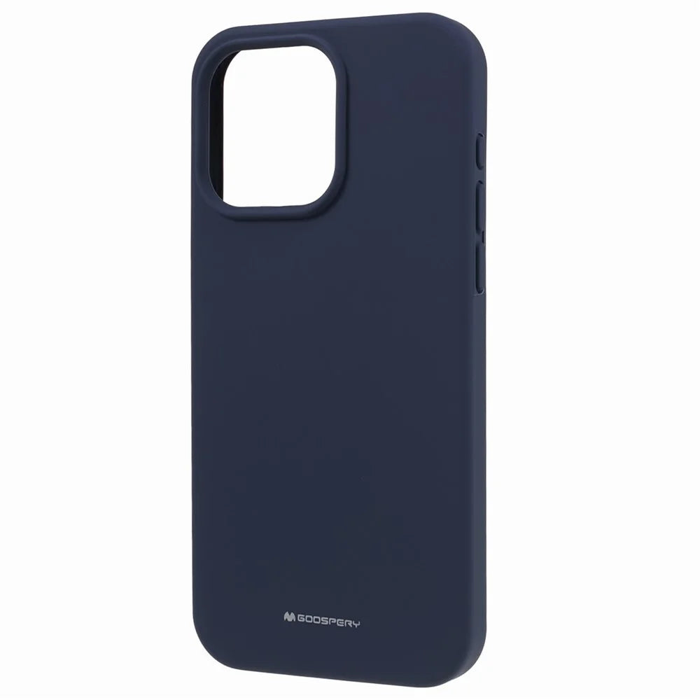 MERCURY GOOSPERY For iPhone 15 Pro Phone Case Soft Touch Liquid Silicone Back Cover - Dark Blue - 3