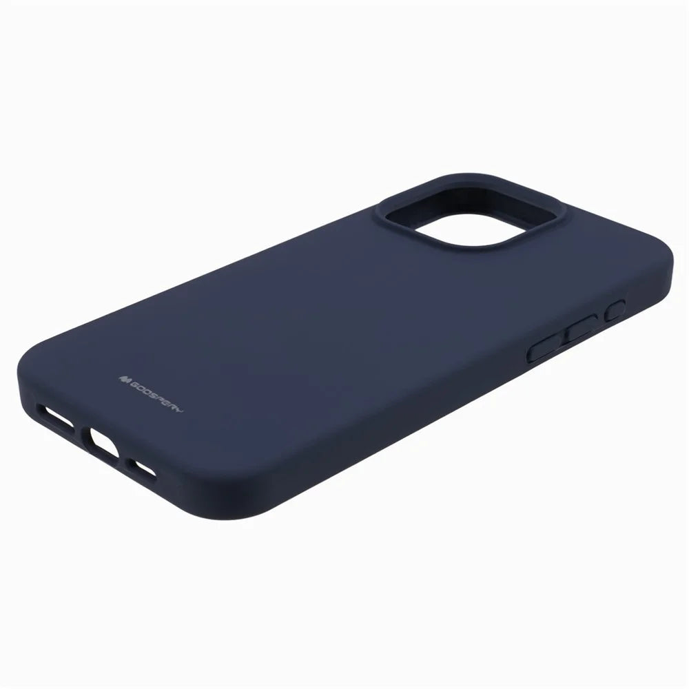 MERCURY GOOSPERY For iPhone 15 Pro Phone Case Soft Touch Liquid Silicone Back Cover - Dark Blue - 4