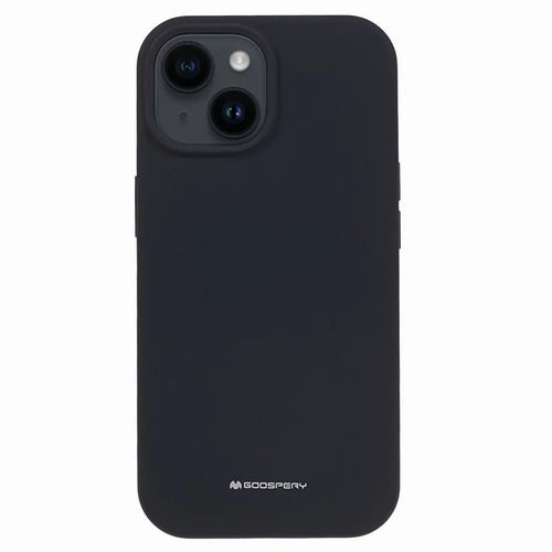 MERCURY GOOSPERY For iPhone 15 Soft Liquid Silicone Phone Case Drop-proof Back Cover - Black - 1