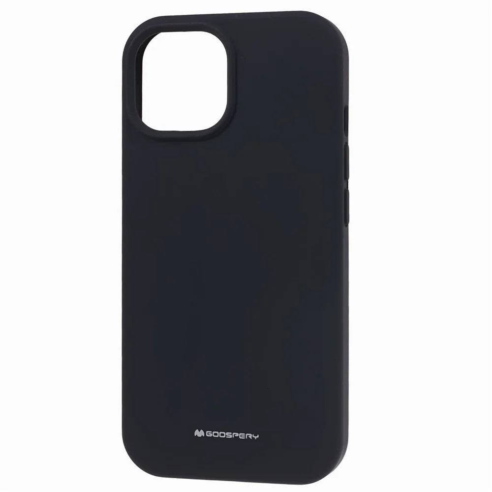 MERCURY GOOSPERY For iPhone 15 Soft Liquid Silicone Phone Case Drop-proof Back Cover - Black - 3