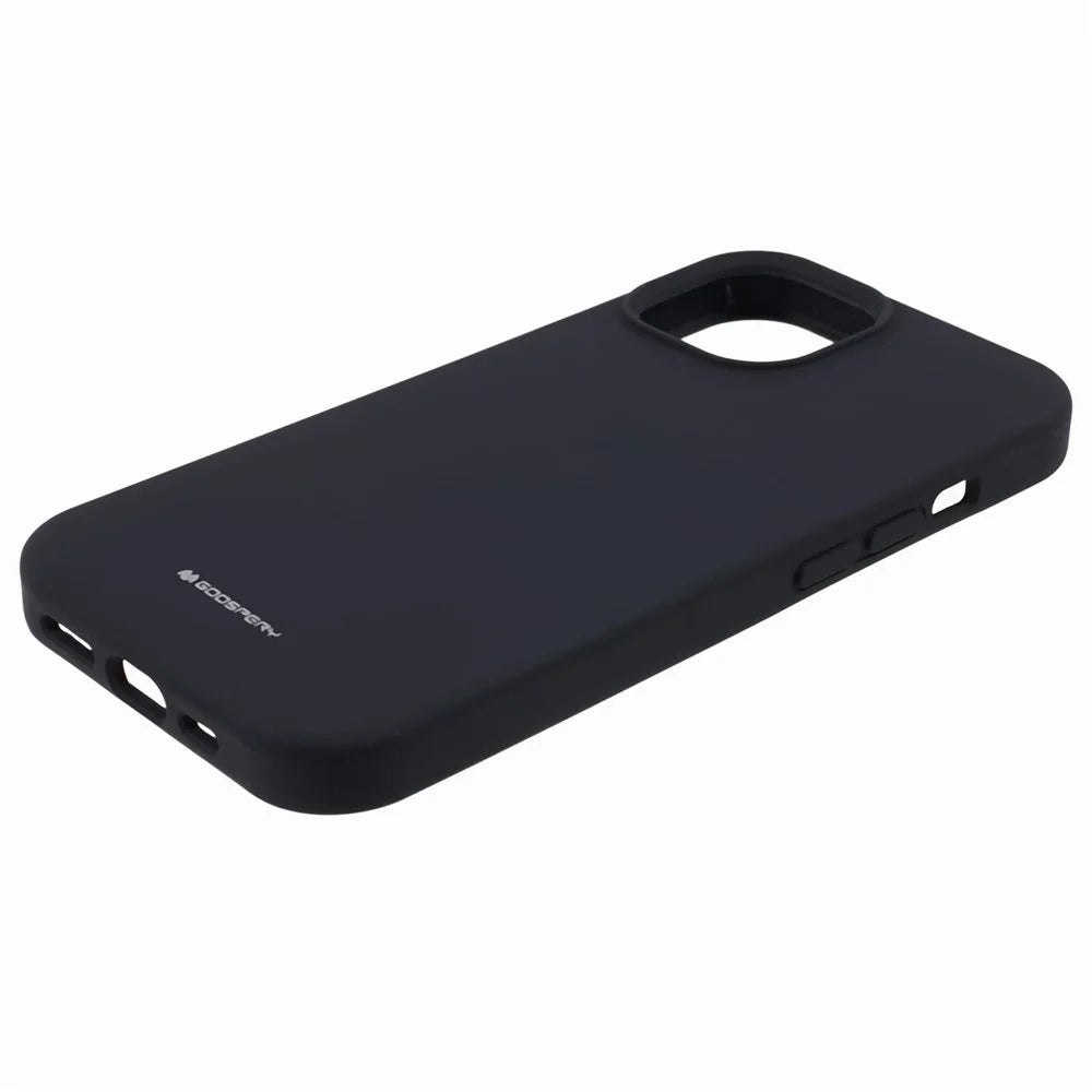 MERCURY GOOSPERY For iPhone 15 Soft Liquid Silicone Phone Case Drop-proof Back Cover - Black - 4