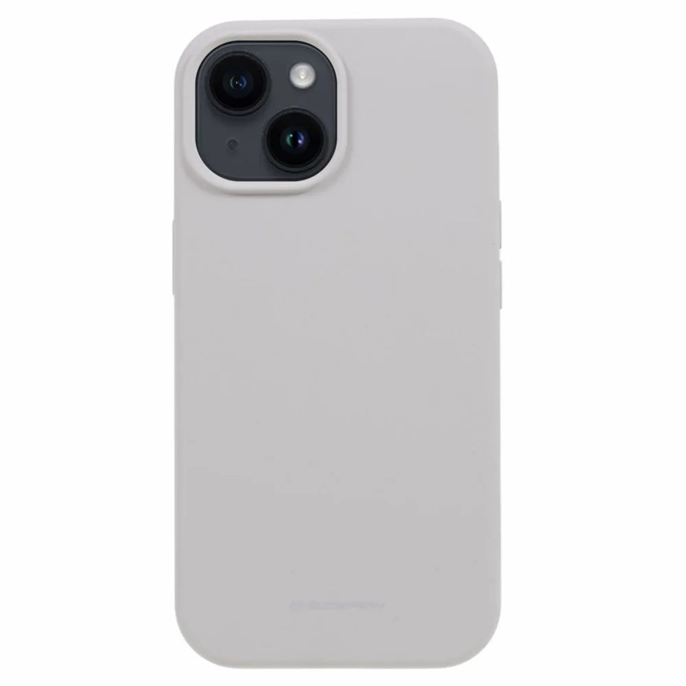 MERCURY GOOSPERY For iPhone 15 Plus Liquid Silicone Protective Case Anti-scratch Phone Cover - Beige - 1
