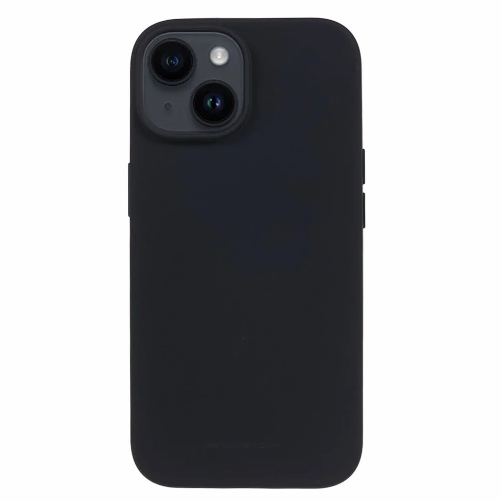 MERCURY GOOSPERY SOFT FEELING Series For iPhone 15 Plus Matte Phone Case Soft TPU Anti-scratch Back Cover - Black - 1