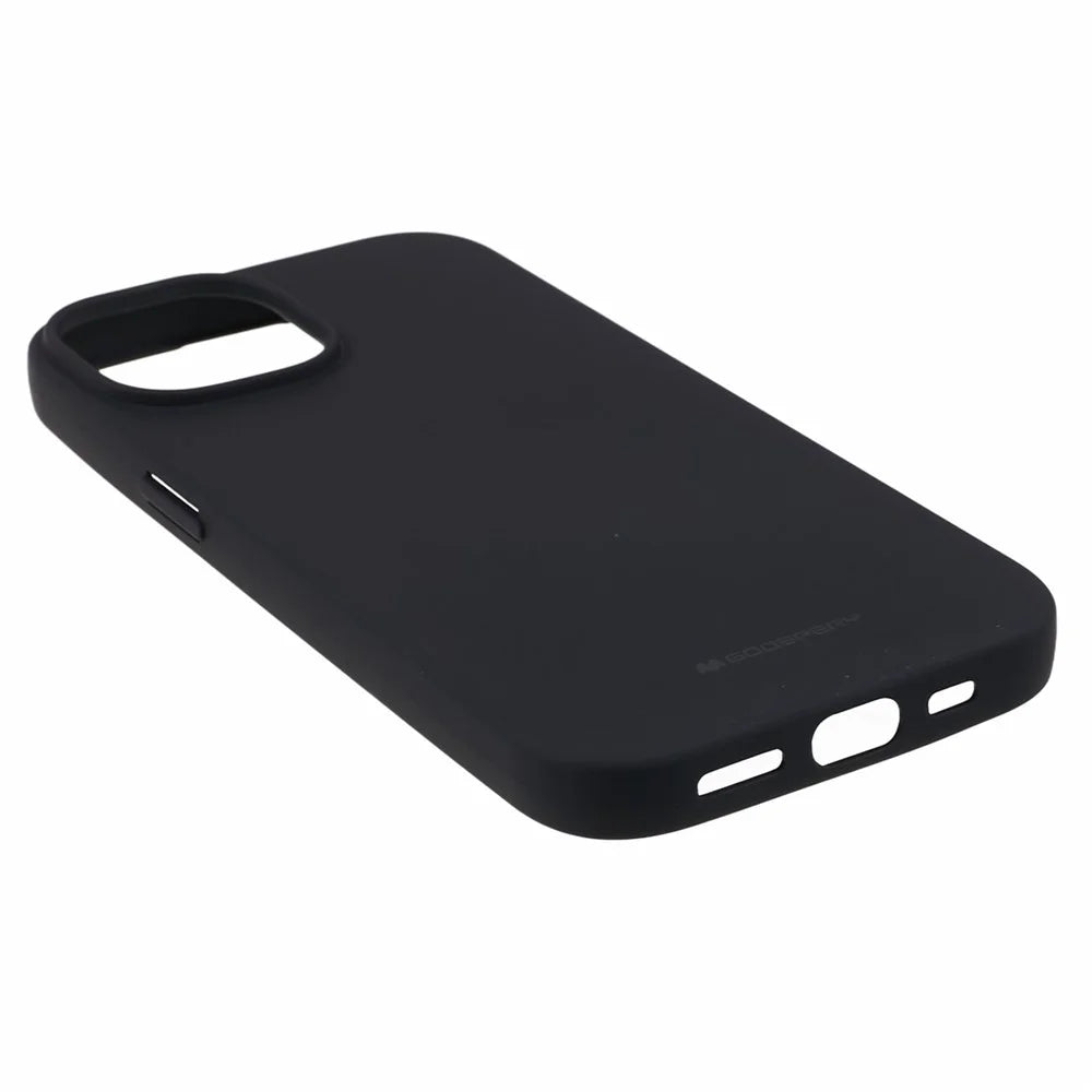 MERCURY GOOSPERY SOFT FEELING Series For iPhone 15 Plus Matte Phone Case Soft TPU Anti-scratch Back Cover - Black - 5