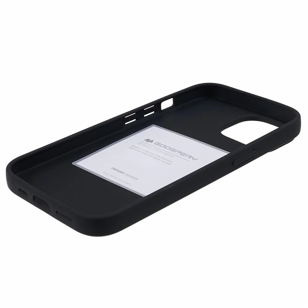 MERCURY GOOSPERY SOFT FEELING Series For iPhone 15 Plus Matte Phone Case Soft TPU Anti-scratch Back Cover - Black - 6