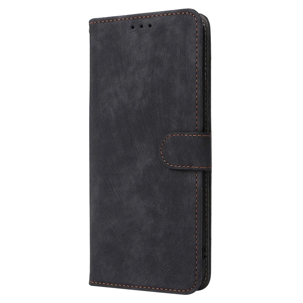 For Realme 9 Pro 5G / 9 5G (EU Version) / V25 / Q5 5G Wallet PU Leather Stand Cover RFID Blocking Shell with Strap - Black - 6
