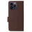 For iPhone 15 Plus Litchi Texture PU Leather Wallet Case Drop Protection Stand Phone Cover with Strap - Brown - 6