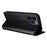 Full Protection Phone Shell for iPhone 15 PU Leather Rhombus Imprinted Wallet Stand Cover - Black - 4