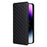 Full Protection Phone Shell for iPhone 15 PU Leather Rhombus Imprinted Wallet Stand Cover - Black - 5