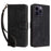 PU Leather Phone Shell for iPhone 15 Plus , Wallet Phone Case RFID Blocking Stand Cover with Strap - Black - 1