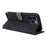 PU Leather Phone Shell for iPhone 15 Plus , Wallet Phone Case RFID Blocking Stand Cover with Strap - Black - 4
