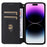 Leather Wallet Case for iPhone 15 Pro Max , Rhombus Imprinted Stand Protective Phone Cover - Brown - 2