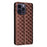 Leather Wallet Case for iPhone 15 Pro Max , Rhombus Imprinted Stand Protective Phone Cover - Brown - 6