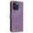 For iPhone 15 Pro Max Wallet Phone Case RFID Blocking PU Leather Anti-fall Stand Cover with Strap - Purple - 7