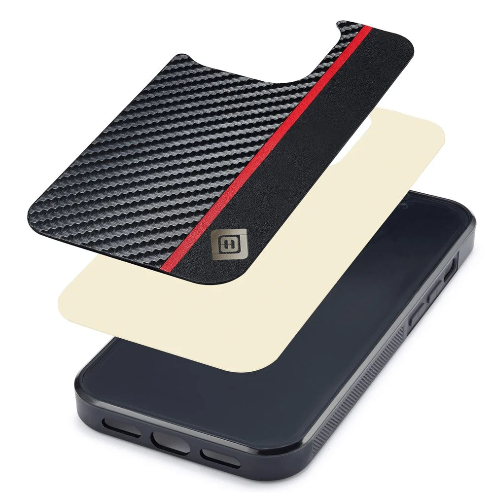 LC.IMEEKE For iPhone 15 Pro Carbon Fiber Texture PU Leather+TPU+EVA Cover Drop-proof Phone Case - 5