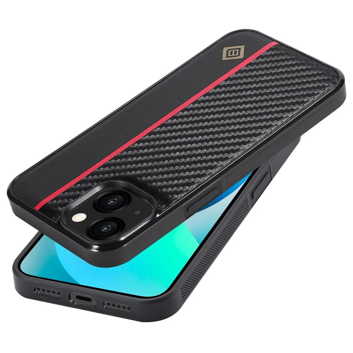 LC.IMEEKE For iPhone 15 Carbon Fiber Texture Shockproof Phone Case PU Leather+TPU+EVA Back Cover - 6