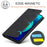 LC.IMEEKE Cell Phone Case for iPhone 15 Plus , Stand Wallet Magnetic Closure Microfiber Leather Phone Cover - Black - 5