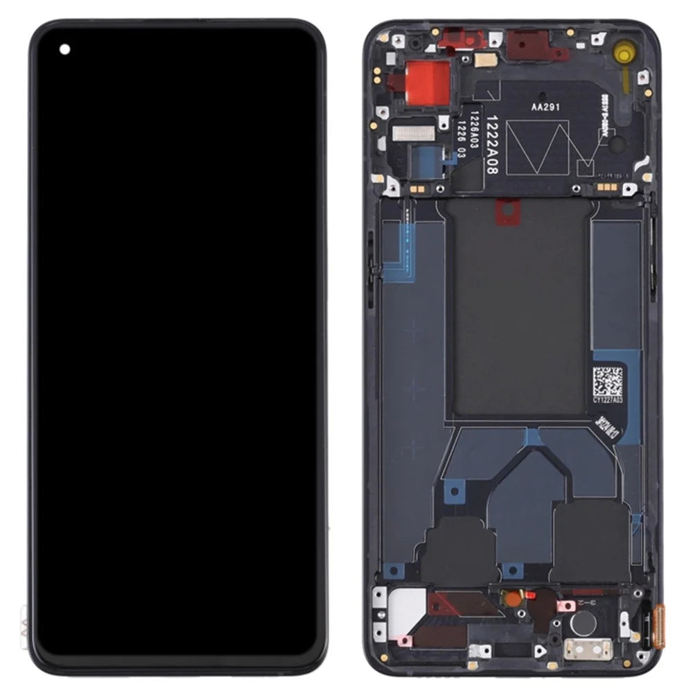 For Oppo Reno7 Pro 5G CPH2293 OEM Grade S AMOLED Screen and Digitizer Assembly + Frame Part (without Logo) - Black - 1