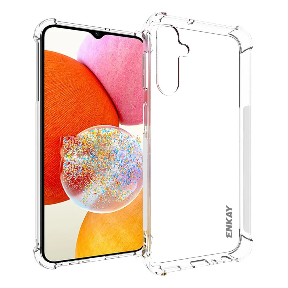 ENKAY HAT PRINCE For Samsung Galaxy A24 4G (162.1 x 77.6 x 8.3mm) Anti-slip Strip Edge Phone Case TPU Four Corners Anti-drop Clear Cover - 1