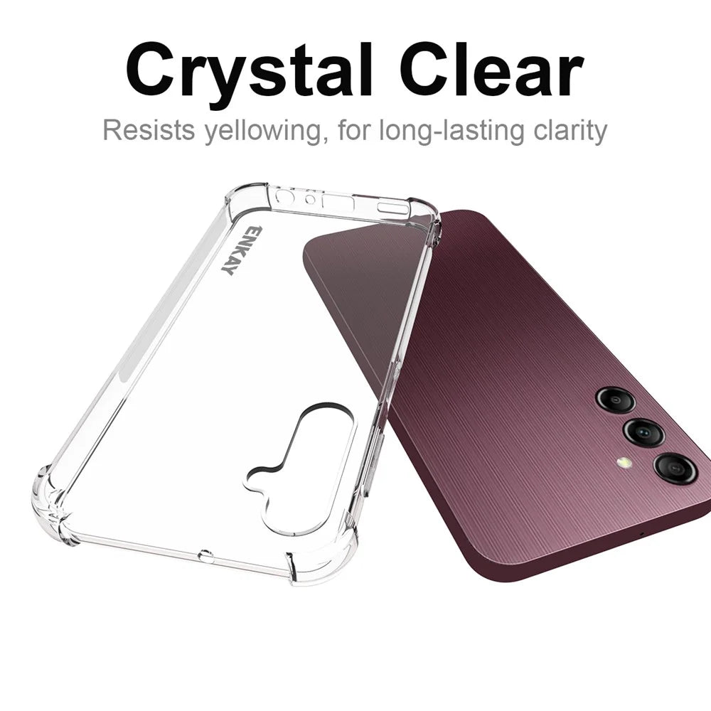 ENKAY HAT PRINCE For Samsung Galaxy A24 4G (162.1 x 77.6 x 8.3mm) Anti-slip Strip Edge Phone Case TPU Four Corners Anti-drop Clear Cover - 5