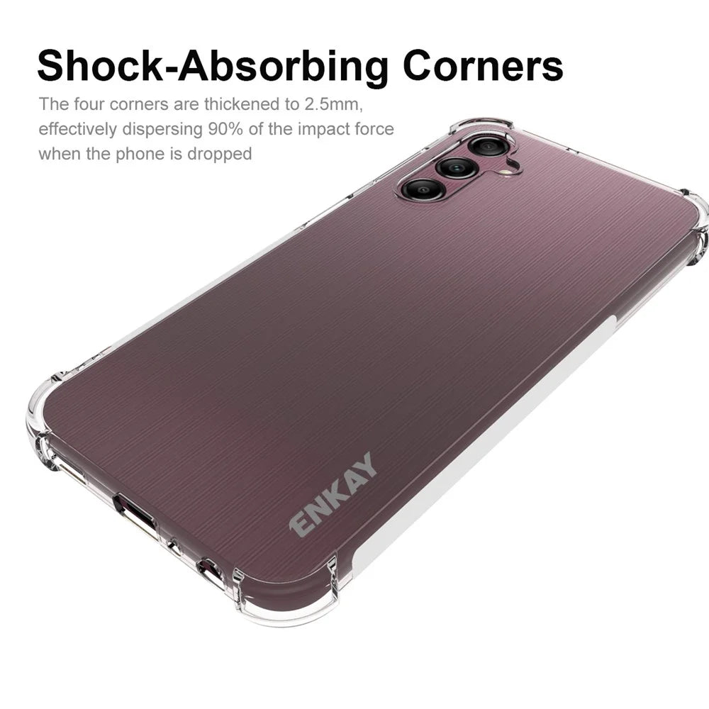 ENKAY HAT PRINCE TPU Cover for Samsung Galaxy A24 4G (162.1 x 77.6 x 8.3mm) , Transparent Phone Case with High Aluminium-silicon Glass Screen Film - 2