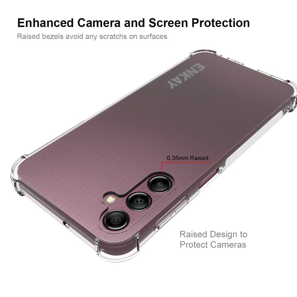 ENKAY HAT PRINCE TPU Cover for Samsung Galaxy A24 4G (162.1 x 77.6 x 8.3mm) , Transparent Phone Case with High Aluminium-silicon Glass Screen Film - 3