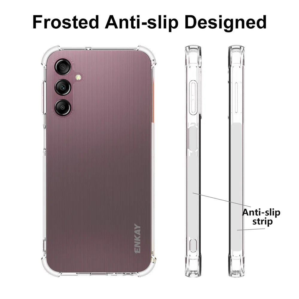 ENKAY HAT PRINCE TPU Cover for Samsung Galaxy A24 4G (162.1 x 77.6 x 8.3mm) , Transparent Phone Case with High Aluminium-silicon Glass Screen Film - 4