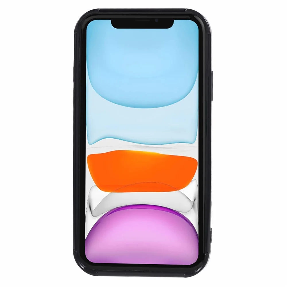 For iPhone 11 TPU Phone Case 3D Striped Pattern Design Shockproof Phone Cover - Black - 2