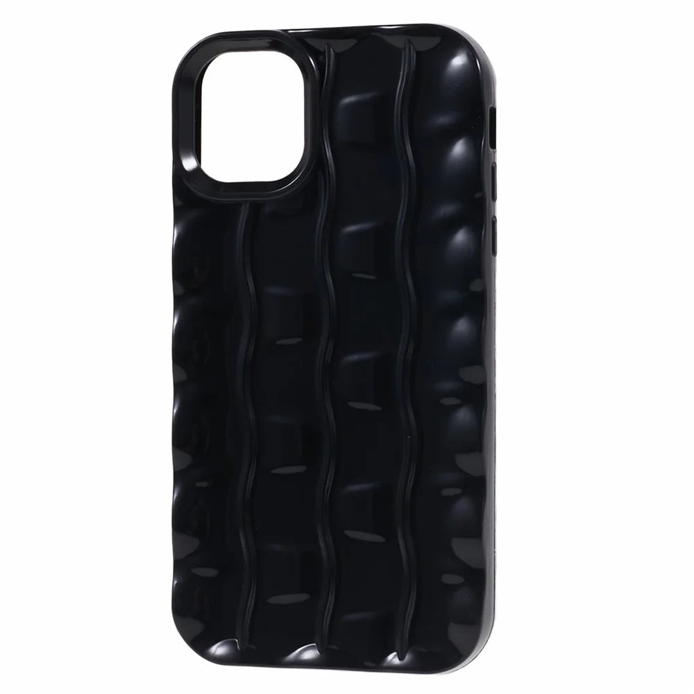 For iPhone 11 TPU Phone Case 3D Striped Pattern Design Shockproof Phone Cover - Black - 3