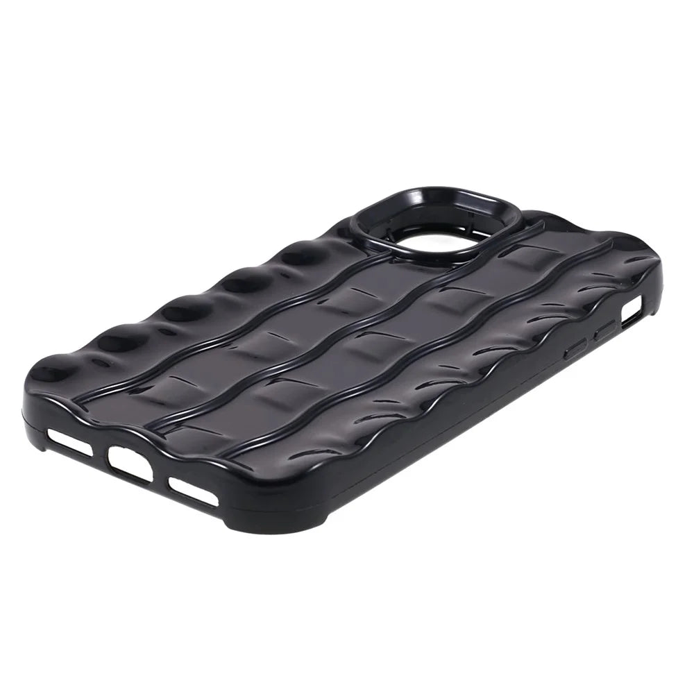 For iPhone 11 TPU Phone Case 3D Striped Pattern Design Shockproof Phone Cover - Black - 4