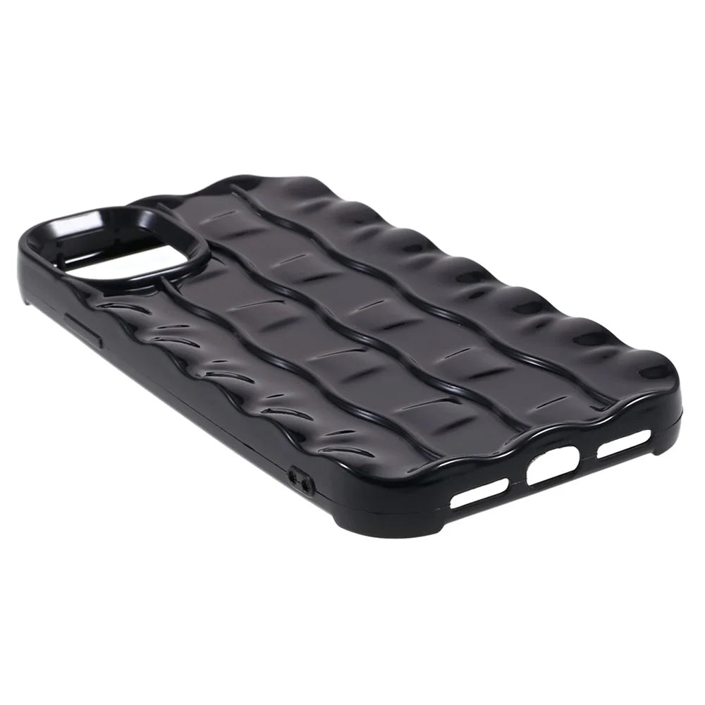 For iPhone 11 TPU Phone Case 3D Striped Pattern Design Shockproof Phone Cover - Black - 5