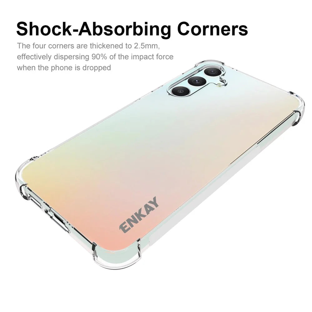 ENKAY HAT PRINCE For Samsung Galaxy S23 FE TPU Case Anti-slip Clear Phone Cover with High Aluminium-silicon Glass Screen Film - 2