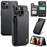 For iPhone 13 Phone Case CASEME C22 Leather Back Cover with RFID Blocking Card Slots - Black - 1