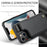 For iPhone 13 Phone Case CASEME C22 Leather Back Cover with RFID Blocking Card Slots - Black - 6