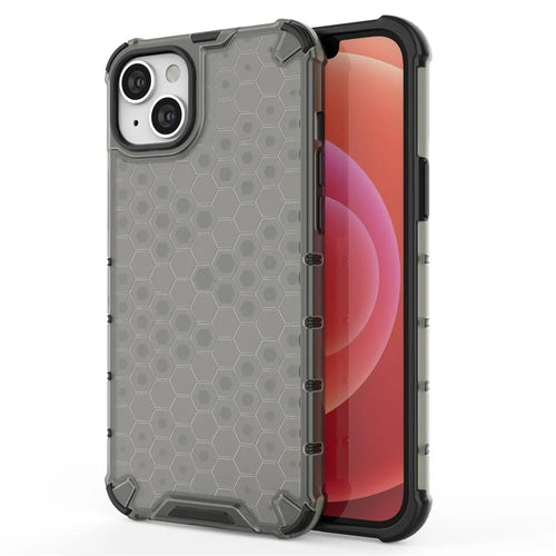 Phone Case For iPhone 15 Plus , TPU+PC Phone Shell Honeycomb Texture Back Cover - Black - 1