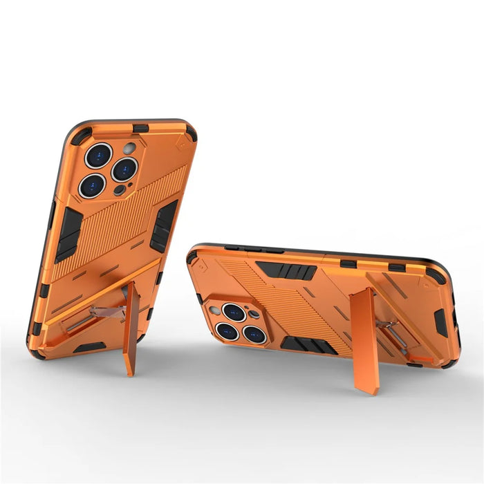 Kickstand Phone Case for iPhone 15 Pro Max , Drop Protection Phone Cover PC+TPU Back Shell - Orange - 2