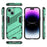 For iPhone 15 Drop Protection Phone Case PC+TPU Back Cover with Kickstand - Green - 7
