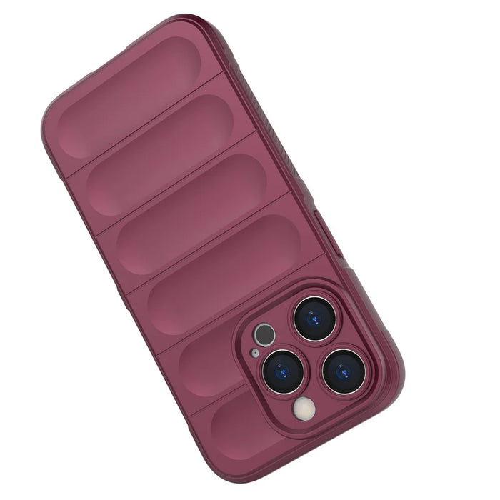 For iPhone 15 Pro Slim-Fit TPU Mobile Phone Case Anti-drop Rugged Cell Phone Back Cover - Wine Red - 3