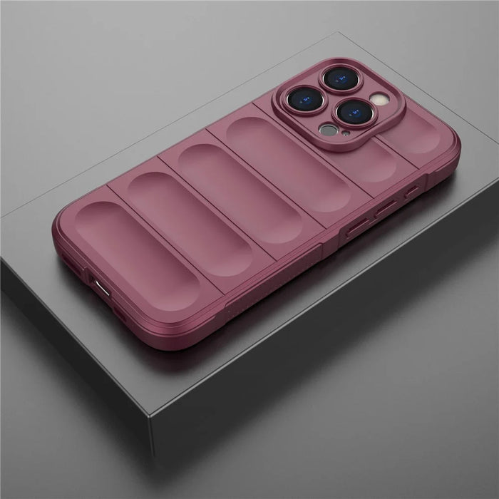 For iPhone 15 Pro Slim-Fit TPU Mobile Phone Case Anti-drop Rugged Cell Phone Back Cover - Wine Red - 6