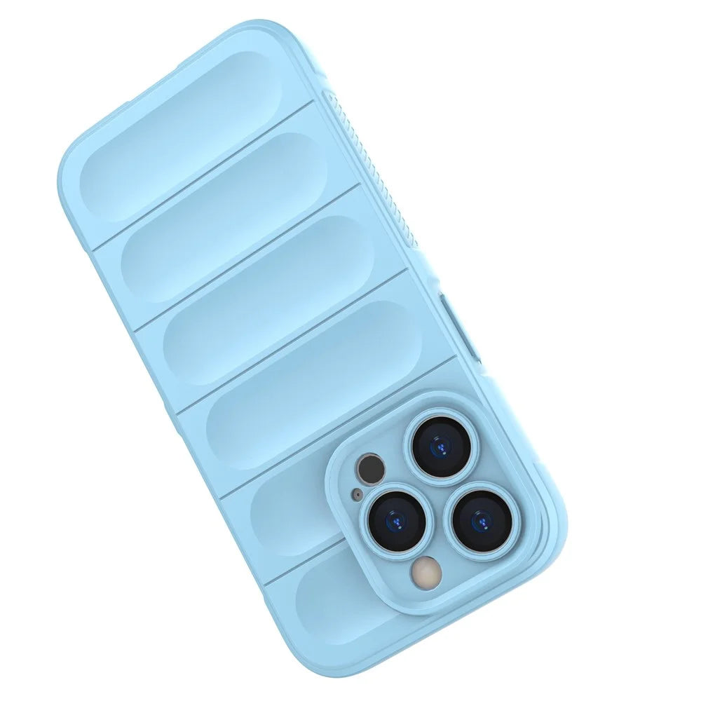 For iPhone 15 Pro Max Anti-Scratch TPU Cell Phone Case Anti-drop Rugged Phone Back Cover - Baby Blue - 3