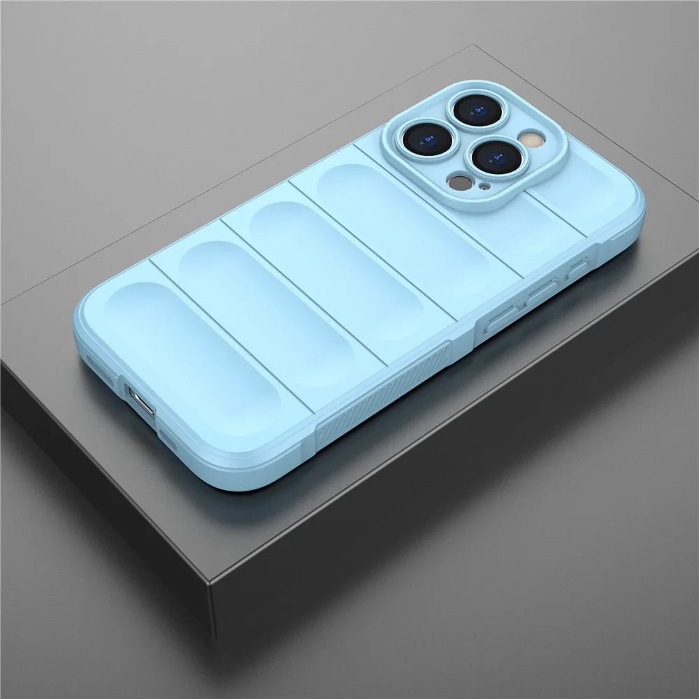 For iPhone 15 Pro Max Anti-Scratch TPU Cell Phone Case Anti-drop Rugged Phone Back Cover - Baby Blue - 6