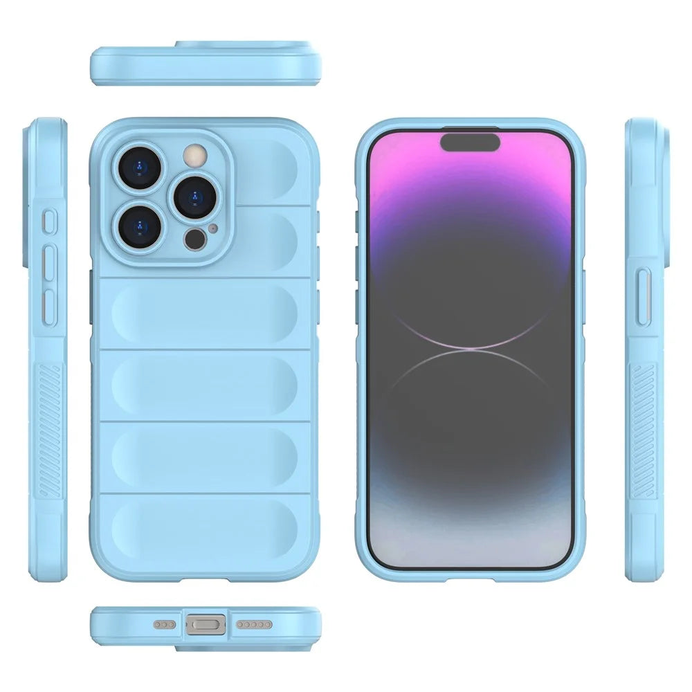 For iPhone 15 Pro Max Anti-Scratch TPU Cell Phone Case Anti-drop Rugged Phone Back Cover - Baby Blue - 7
